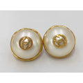 Chanel Resin Button Clip-On Earrings, Gold-Tone