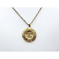 Chanel Coco Mark Round Pendant Necklace, Gold-Tone