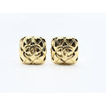 Chanel Coco Mark Matelassé Square Clip-On Earrings, Gold-Tone
