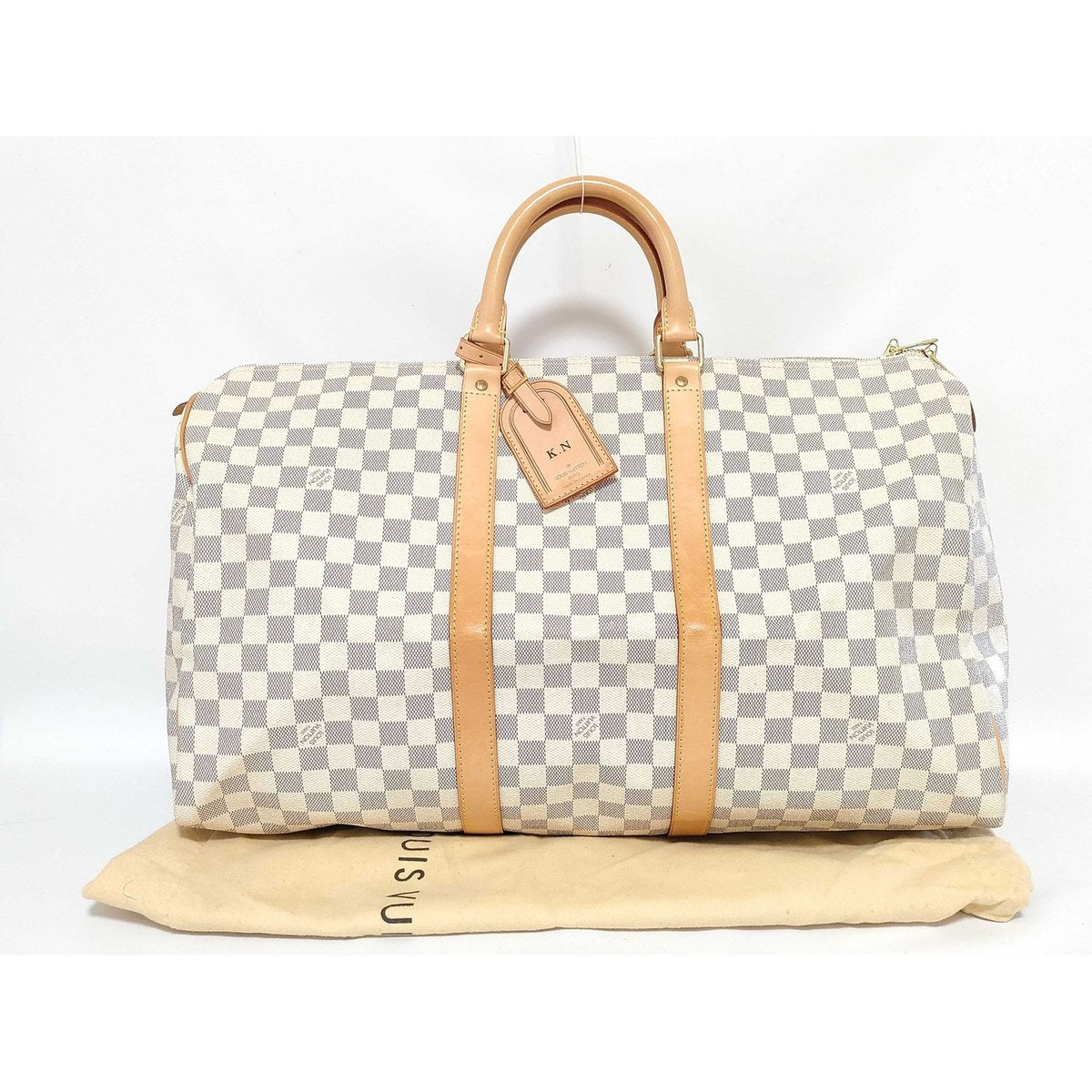 Louis Vuitton Damier Azur Keepall 50 Duffle Bag