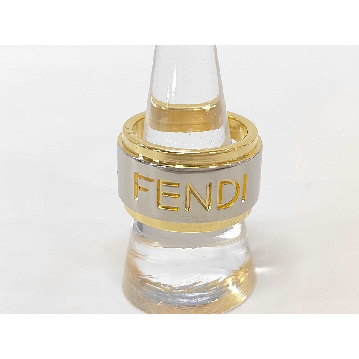 Fendi Logo Scarf Ring, Gold/Nickel