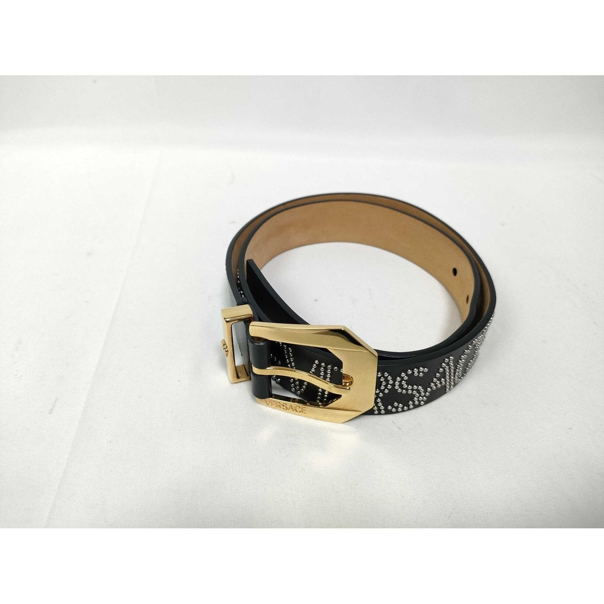 Versace Medusa Buckle Belt, Black
